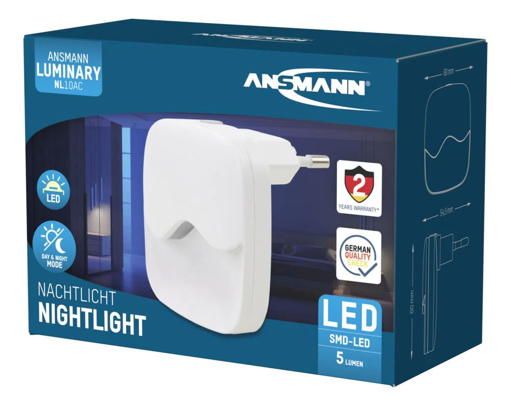 2er-Set: Nachtlicht mit Dämmerungsautomatik für die Steckdose, Wandleuchte Gewölbt, LED Warmweiß, 5 Lumen - Image 10