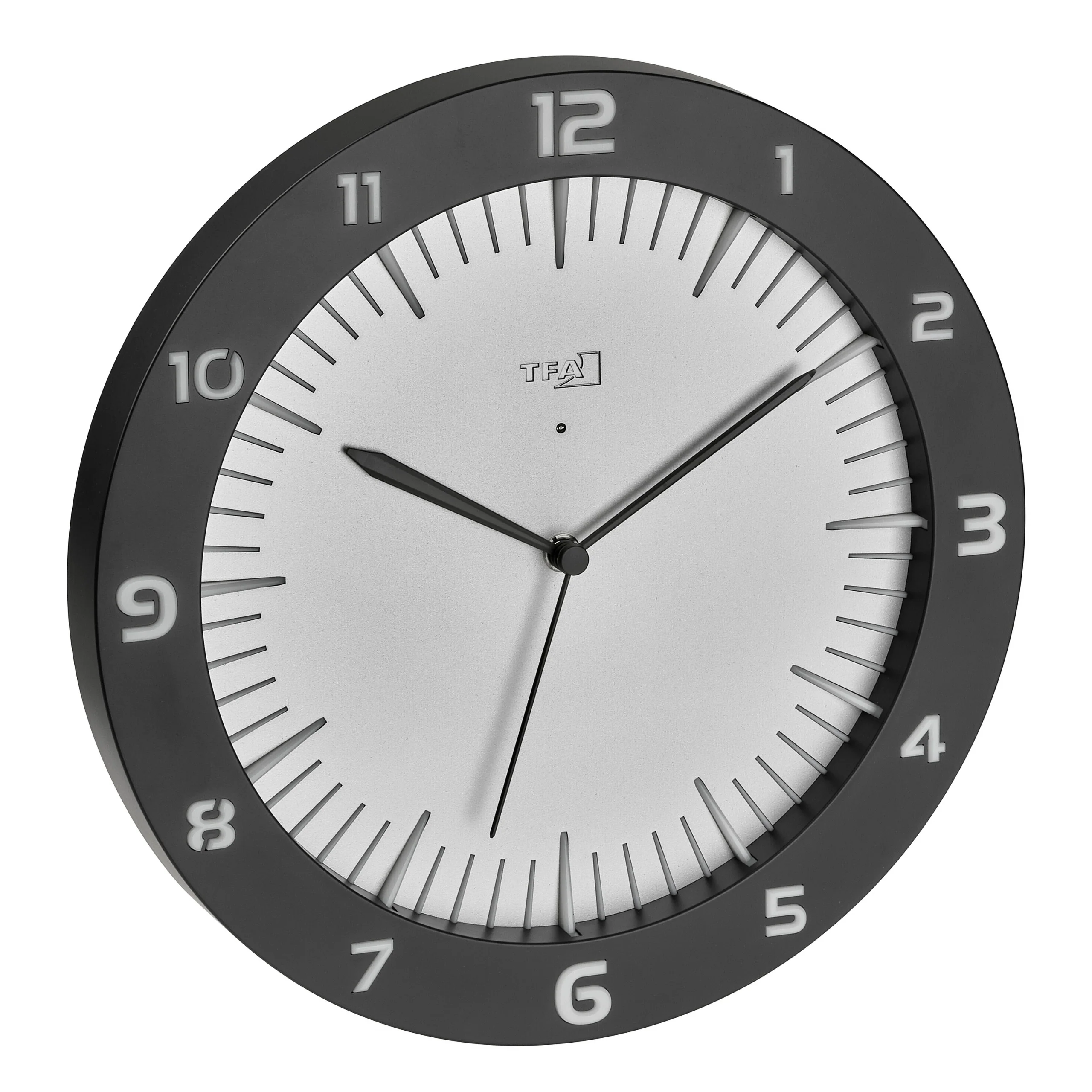 Analoge Funk-Wanduhr mit farbiger Beleuchtung, Lumoclock, ø 30 cm