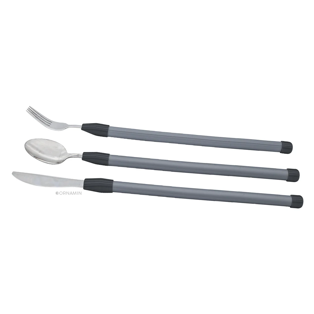 Biegsames Besteck-Set mit verlängertem Griff, Ornamin 970, Spezial-Besteck, Einhänder-Hilfsmittel