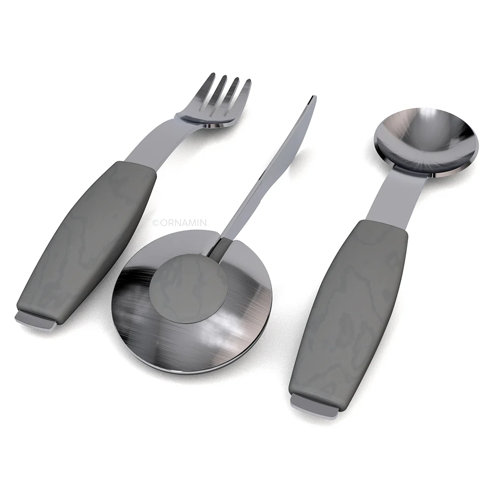 Demenz-Besteckset, Ornamin 980, Messer, Gabel, Löffel, Spezial-Besteck mit verstärkten Griffen - Image 2