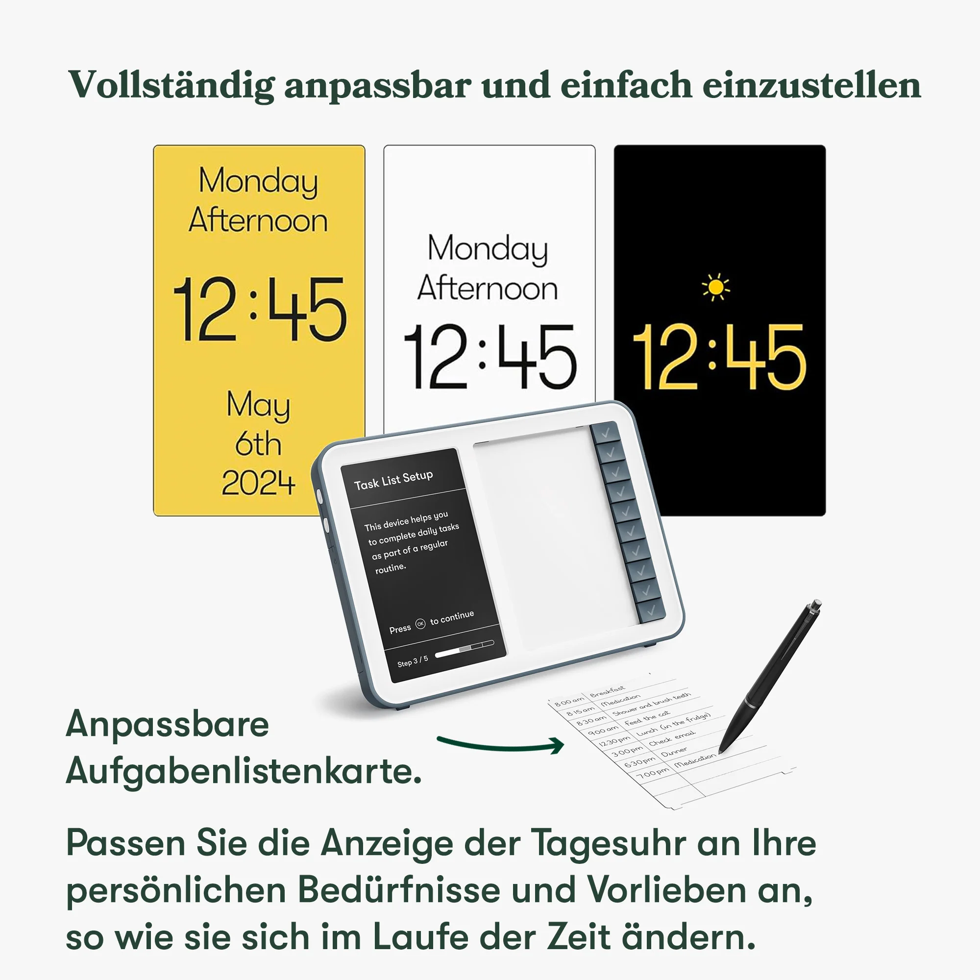Demenz-Funkuhr mit Aufgabenliste „Relish Day Hub“, Audio-Benachrichtigungen, Erinnerungsfunktion - Image 3