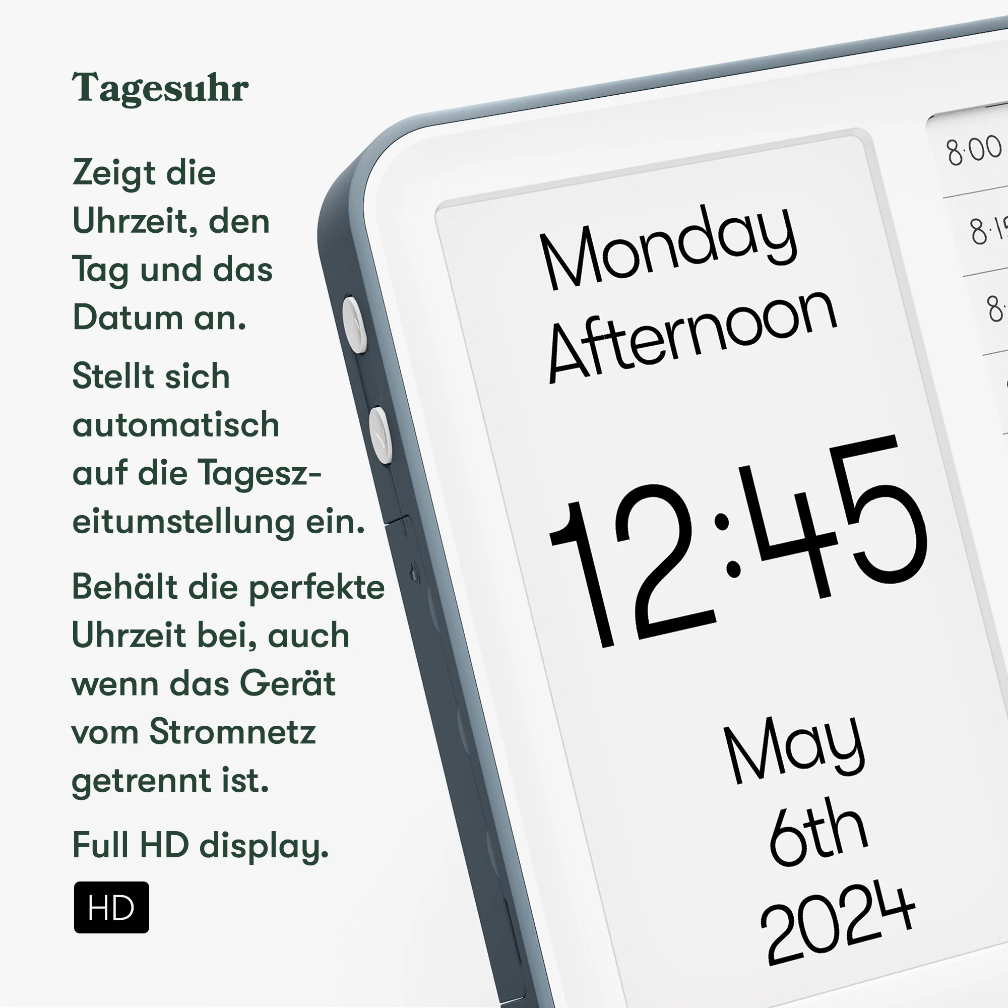 Demenz-Funkuhr mit Aufgabenliste „Relish Day Hub“, Audio-Benachrichtigungen, Erinnerungsfunktion - Image 4