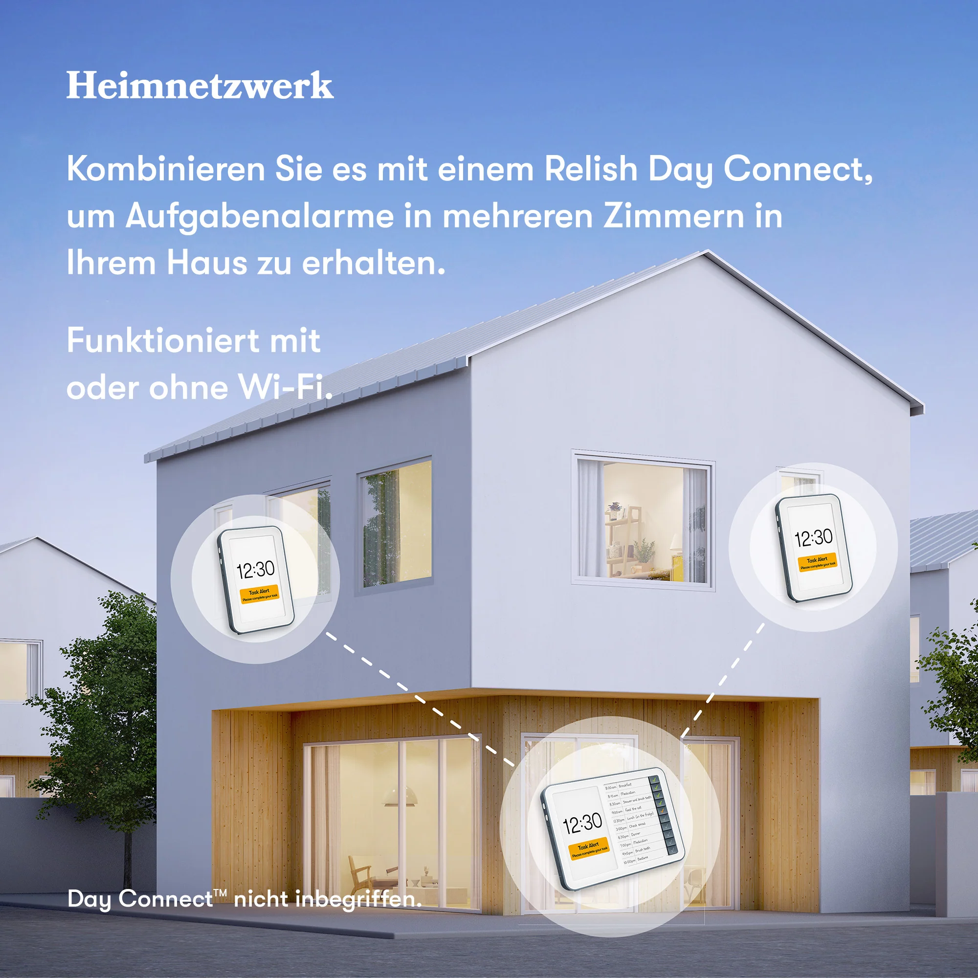 Demenz-Funkuhr mit Aufgabenliste „Relish Day Hub“, Audio-Benachrichtigungen, Erinnerungsfunktion - Image 5