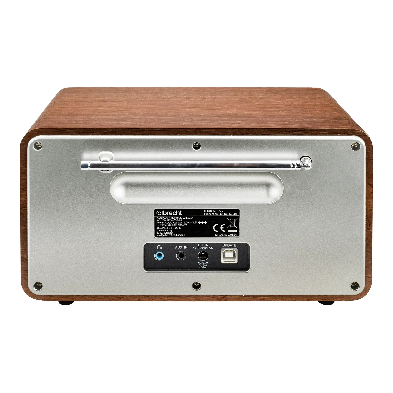 Digital-Radio DR 760 von Albrecht im Retro-Design, 4,3“ Farbdisplay, DAB+/UKW, BT-Musikstreaming, 5-Watt-RMS-Lautsprecher mit Bassreflex - Image 3