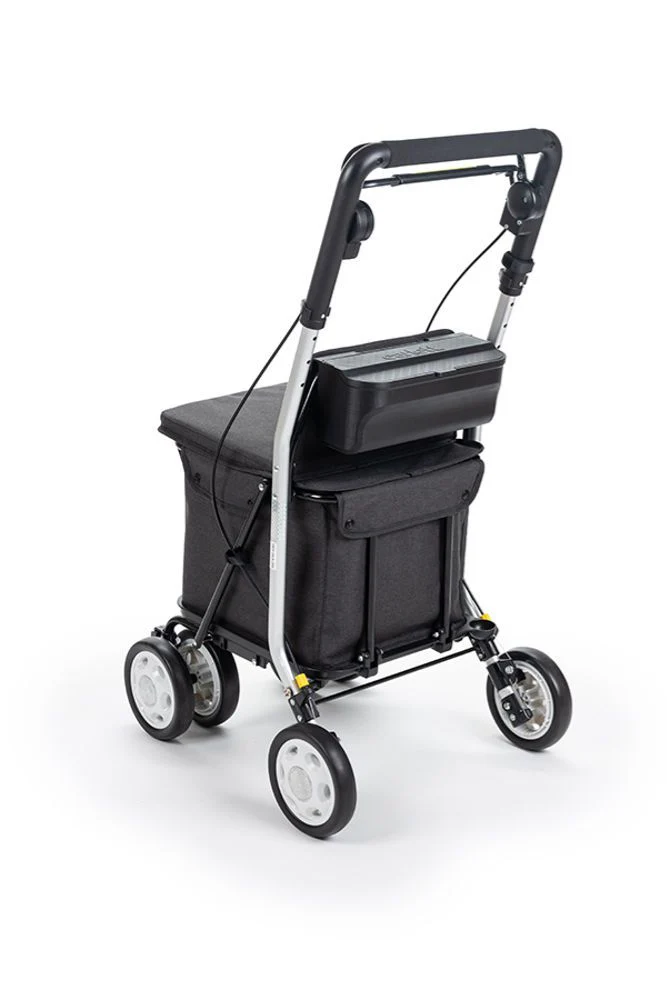 Einkaufstrolley mit Sitzmöglichkeit, faltbar, höhenverstellbar, inkl. Stock-/Schirmhalter - Image 8