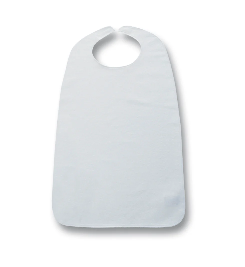 Ess-Schürze mit Klettverschluss, Frottee, PU-beschichtet, 87x47 cm, weiß