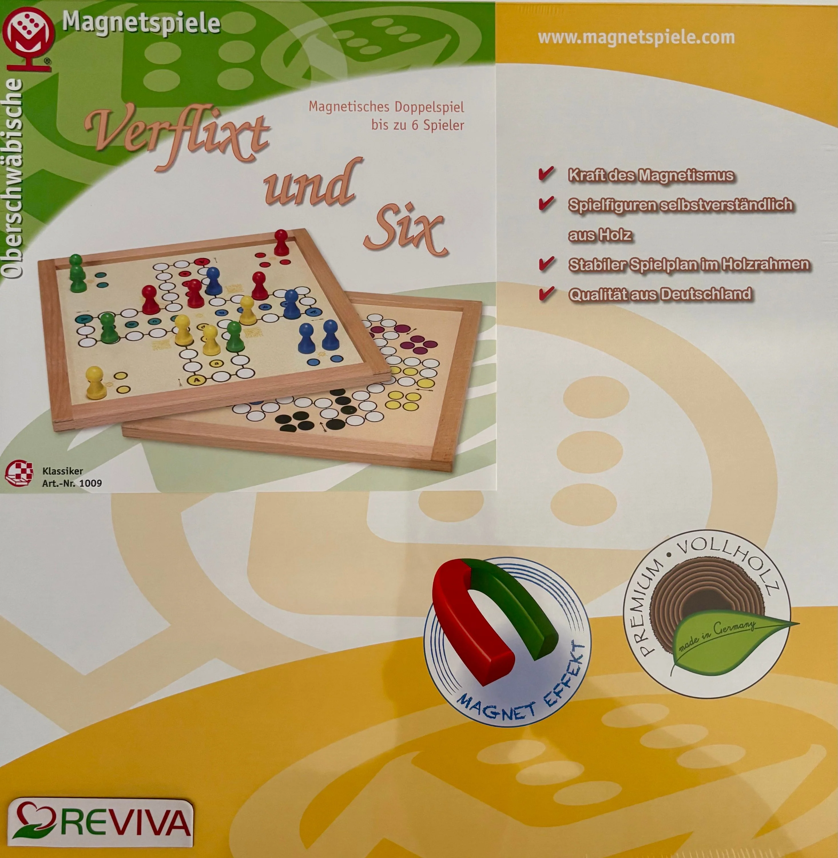 Magnet Doppel-Brettspiel Verflixt & Six, 35 x 35 cm - Image 2