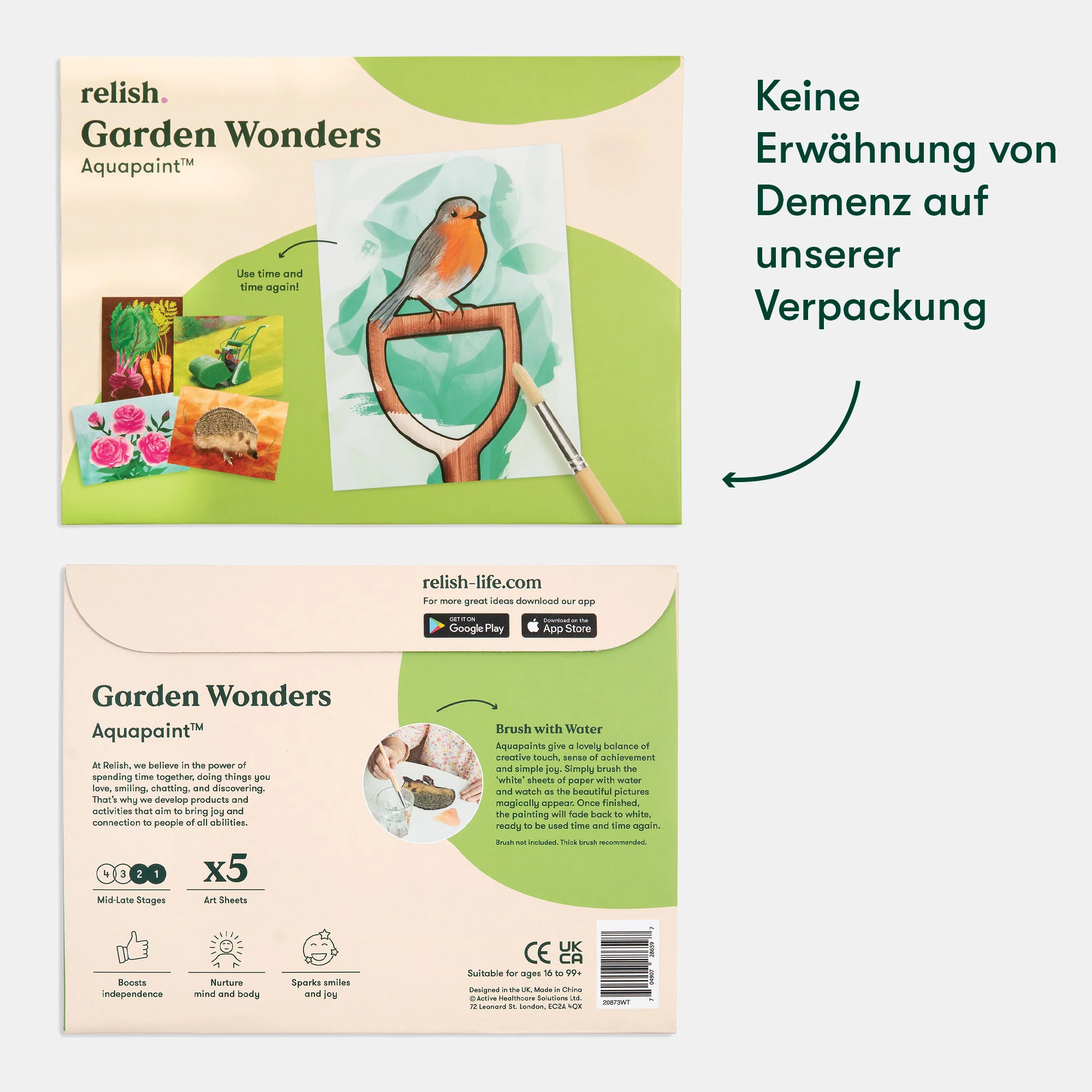 Malen mit Wasser: „Garten Wunder“, 5 wiederverwendbare Vorlagen, Aquapaint™ „Garden Wonders" - Image 6