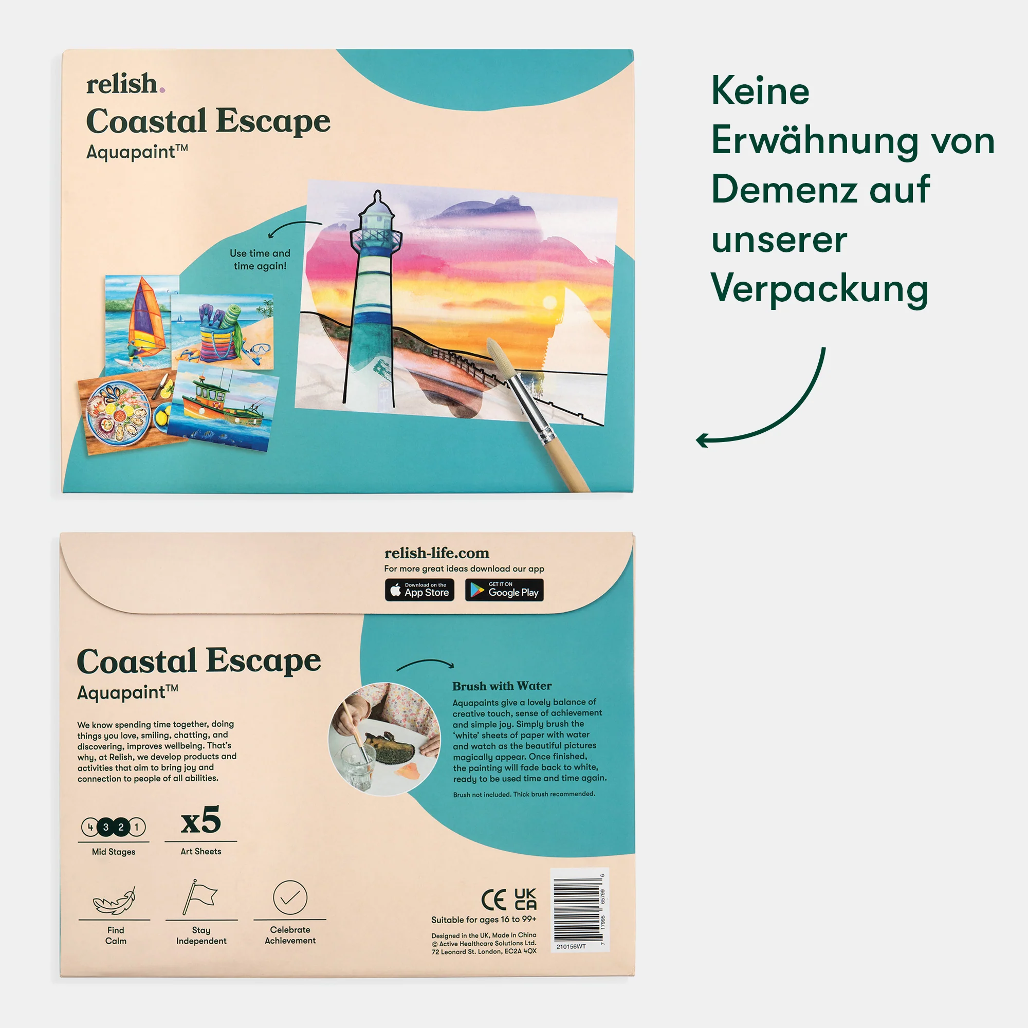 Malen mit Wasser: „Küstenflucht“, 5 wiederverwendbare Vorlagen, Aquapaint™ „Coastal Escape" - Image 6