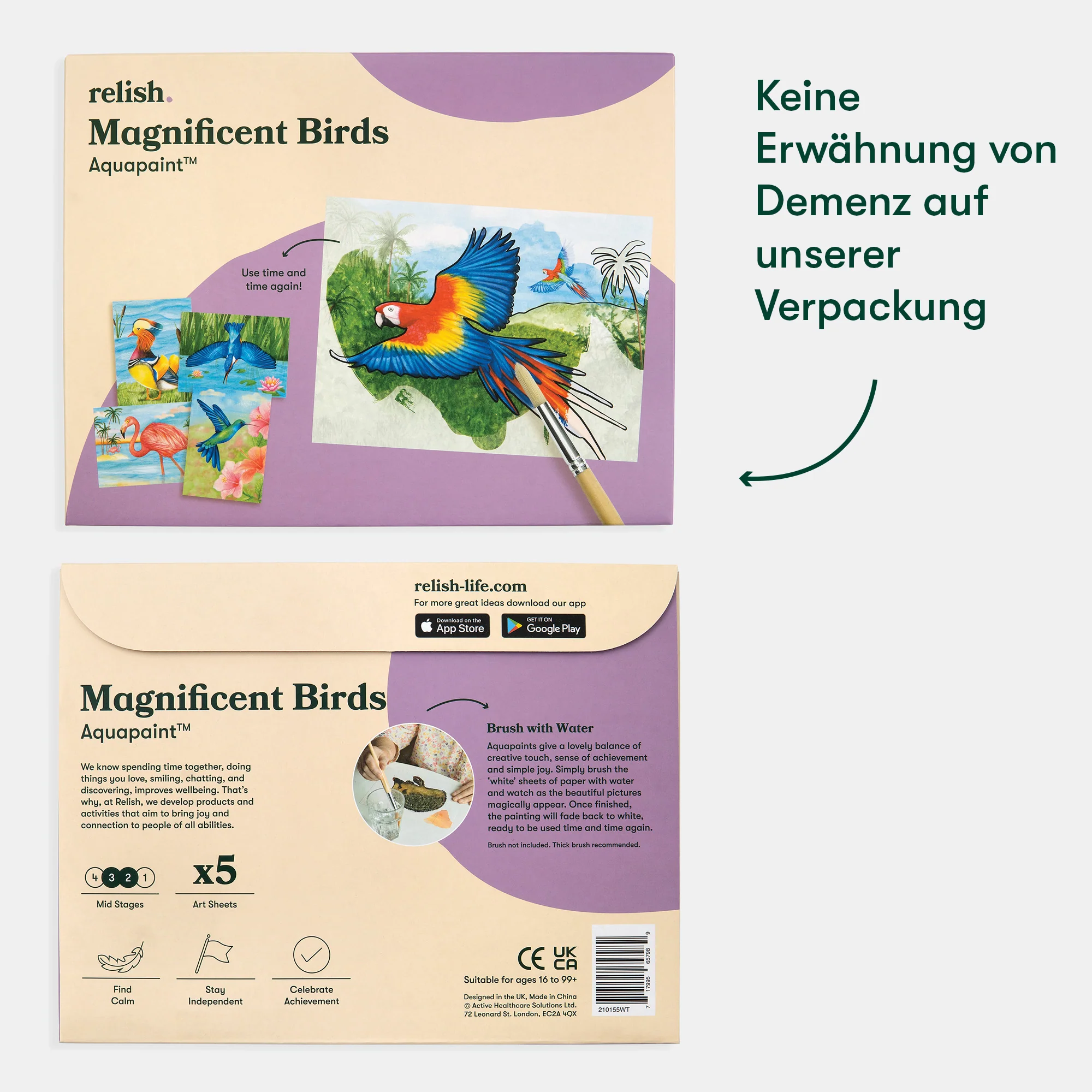 Malen mit Wasser: „Prächtige Vögel“, 5 wiederverwendbare Vorlagen, Aquapaint™ „Magnificient Birds" - Image 6