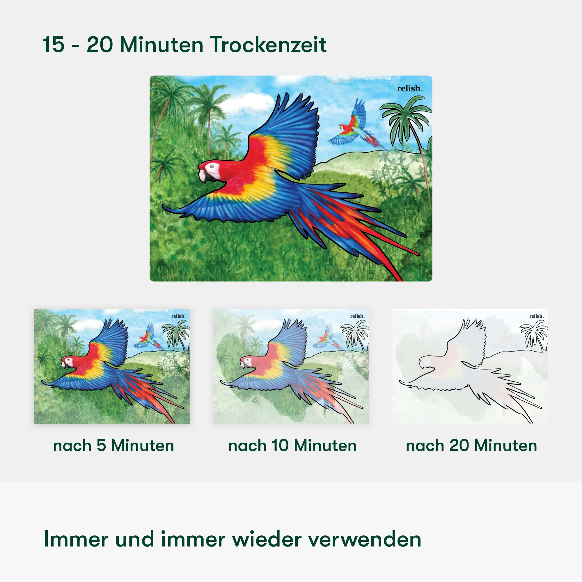 Malen mit Wasser: „Wundervolle Tierwelt“, 5 wiederverwendbare Vorlagen, Aquapaint„Wonderful Animals" - Image 4