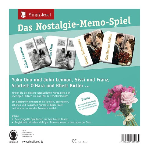 Nostalgie-Memo-Spiel „Berühmte Paare" für Senioren und Menschen mit Demenz - Image 2