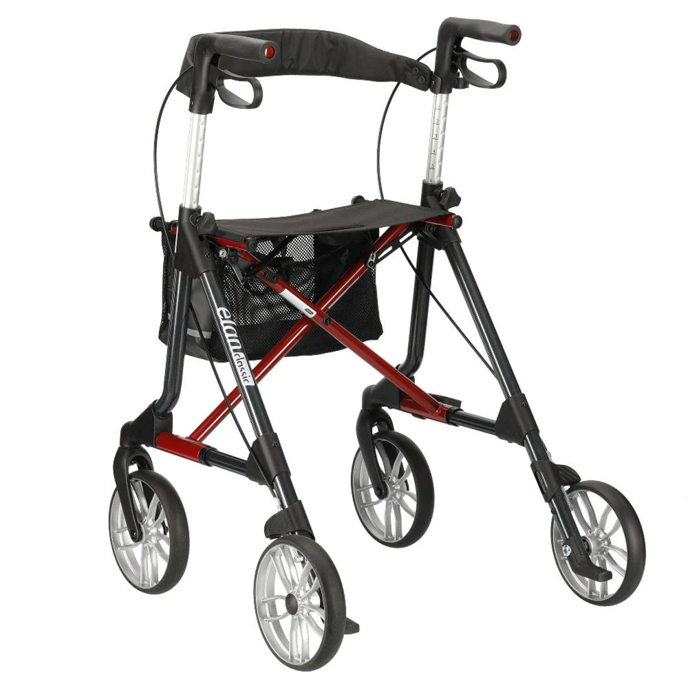 Rollator elan classic, klappbar, breite Standfläche, anthrazit/dunkelrot - Image 3