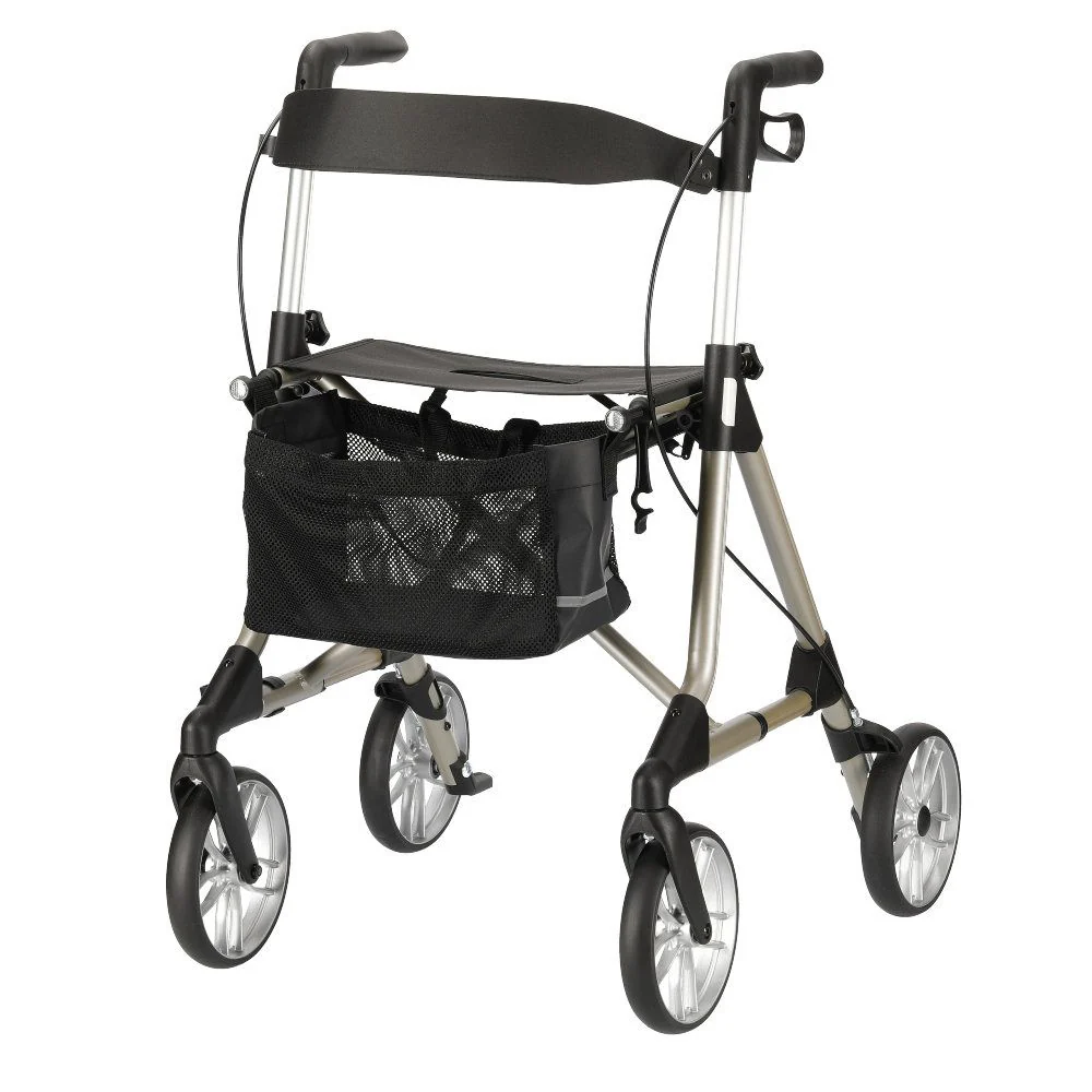 Rollator elan classic, klappbar, breite Standfläche, champagner