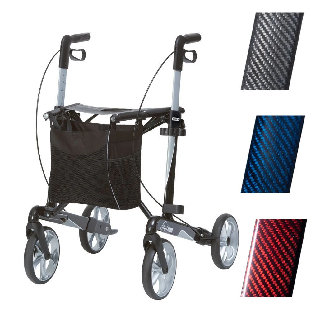 Rollator vital carbon, klappbar, höhenverstellbar, Carbonrahmen, saphirblau - Image 4