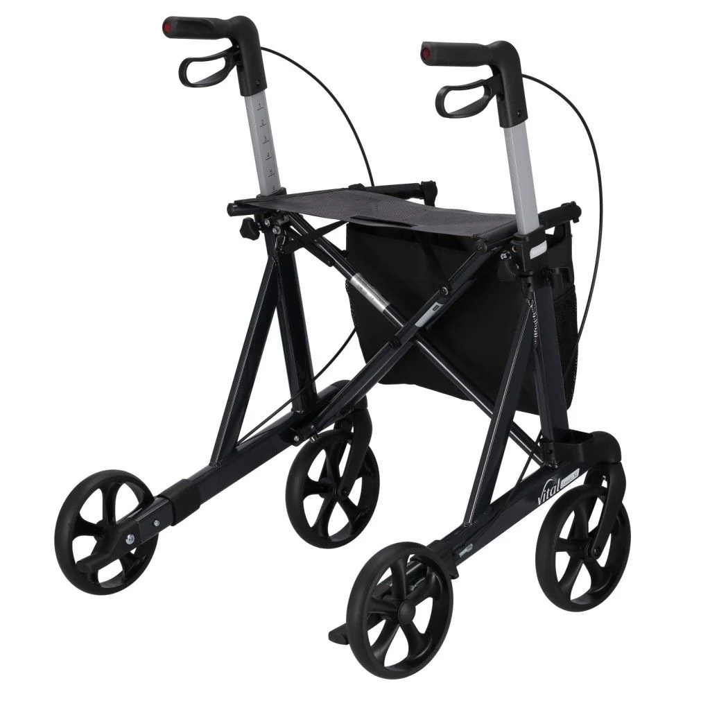Rollator vital classic XL, klappbar, höhenverstellbar, Aluminiumrahmen, grau - Image 4