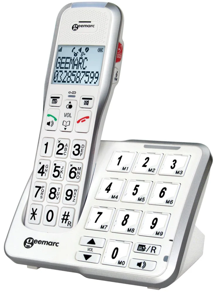 Schnurloses Senioren-Festnetztelefon, Bildwahltasten, Anrufbeantworter, Geemarc Amplidect595 Photo - Image 3