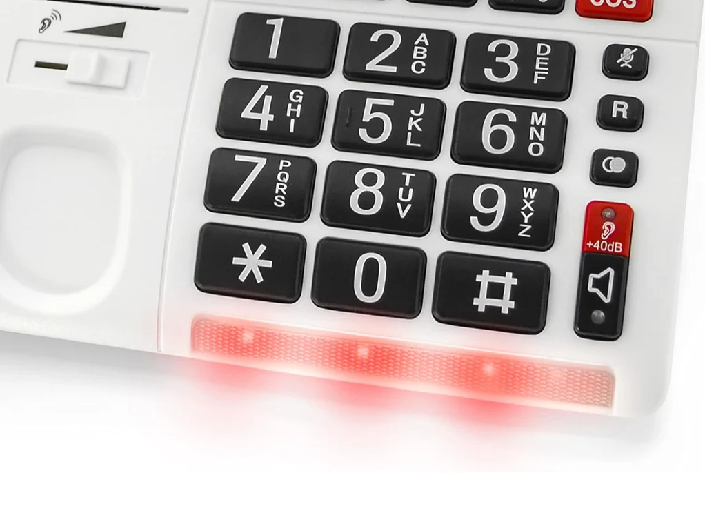Senioren-Notruf-Festnetztelefon mit Bildwahltasten und Notruf-Armband, Blitzlicht, Geemarc CL610 - Image 4