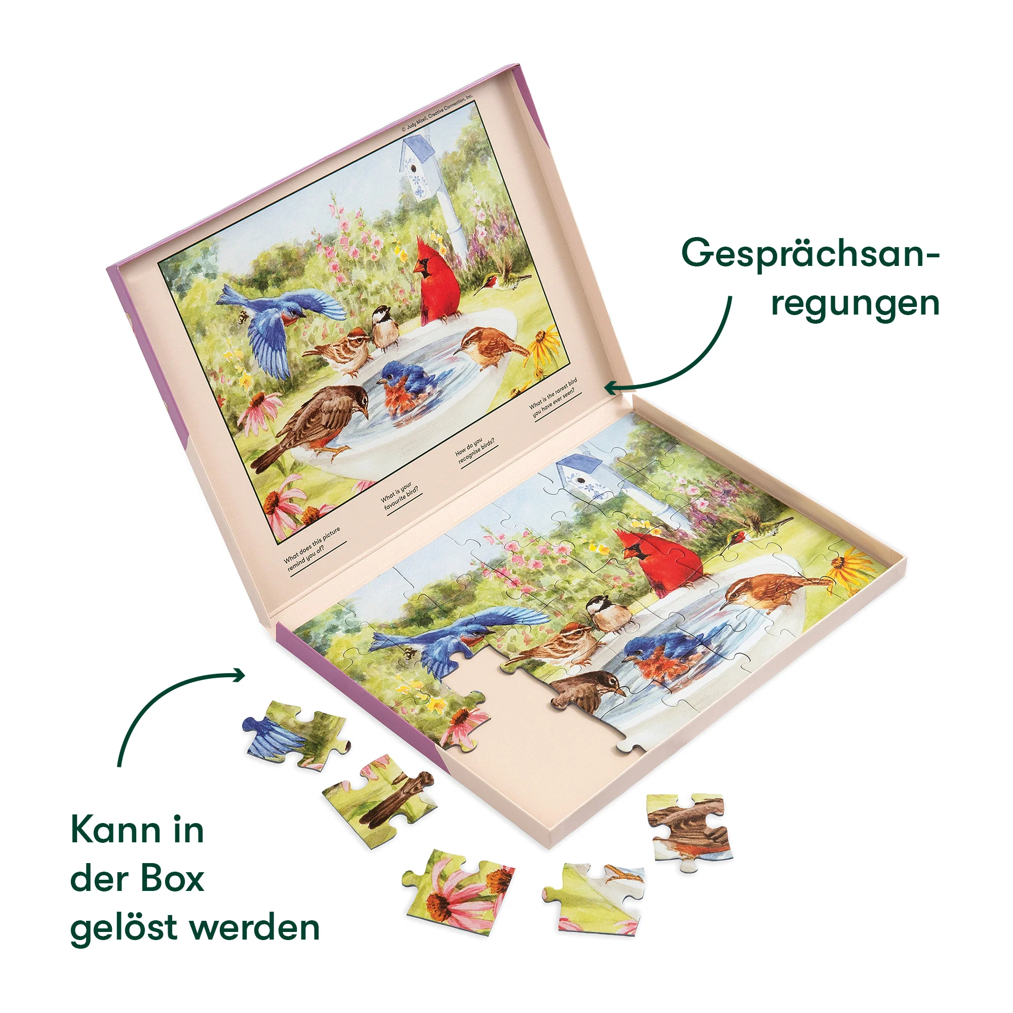 Senioren Puzzle „Badende Vögel“, 35 Teile, Puzzle für Menschen mit Demenz, 31x22 cm - Image 2