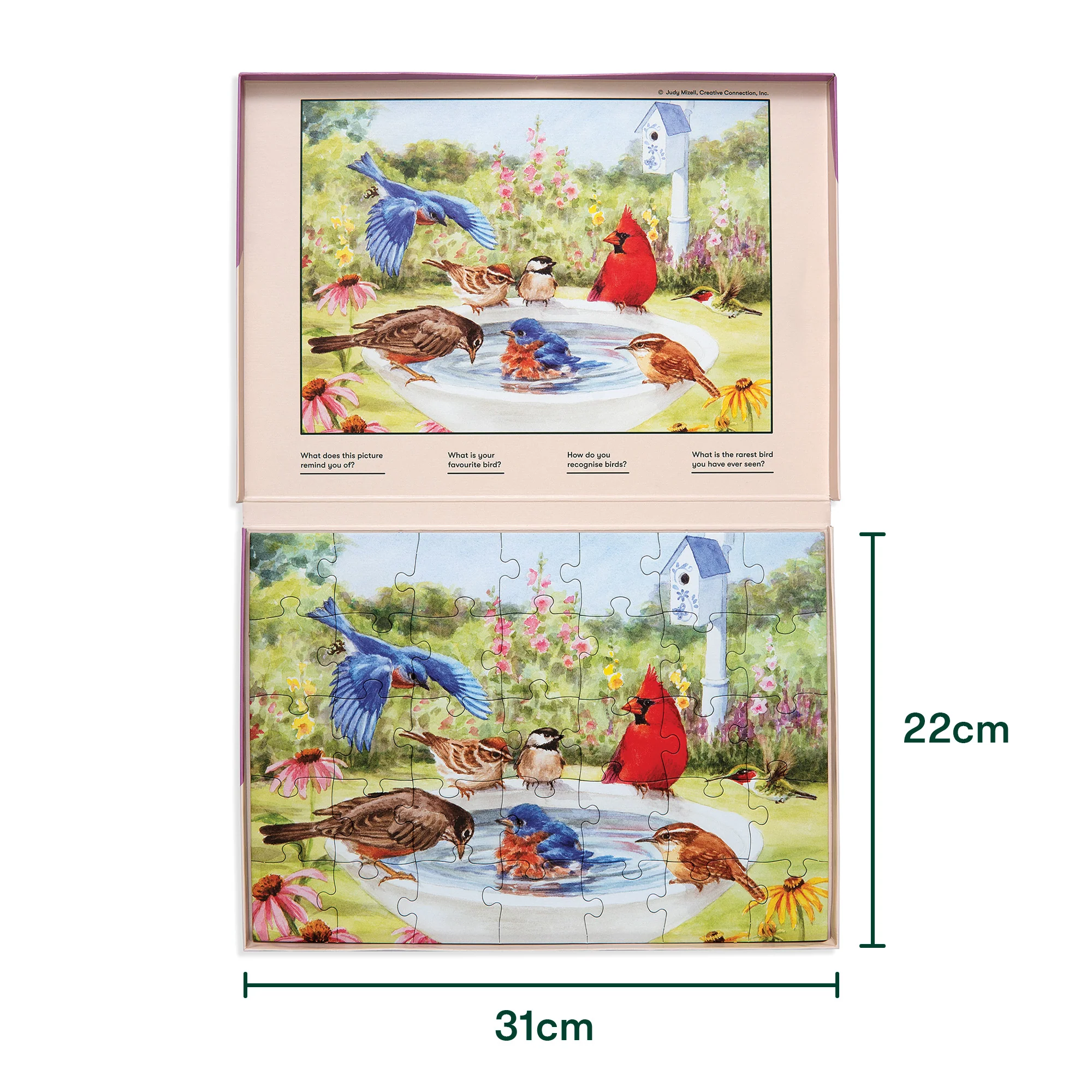 Senioren Puzzle „Badende Vögel“, 35 Teile, Puzzle für Menschen mit Demenz, 31x22 cm - Image 4