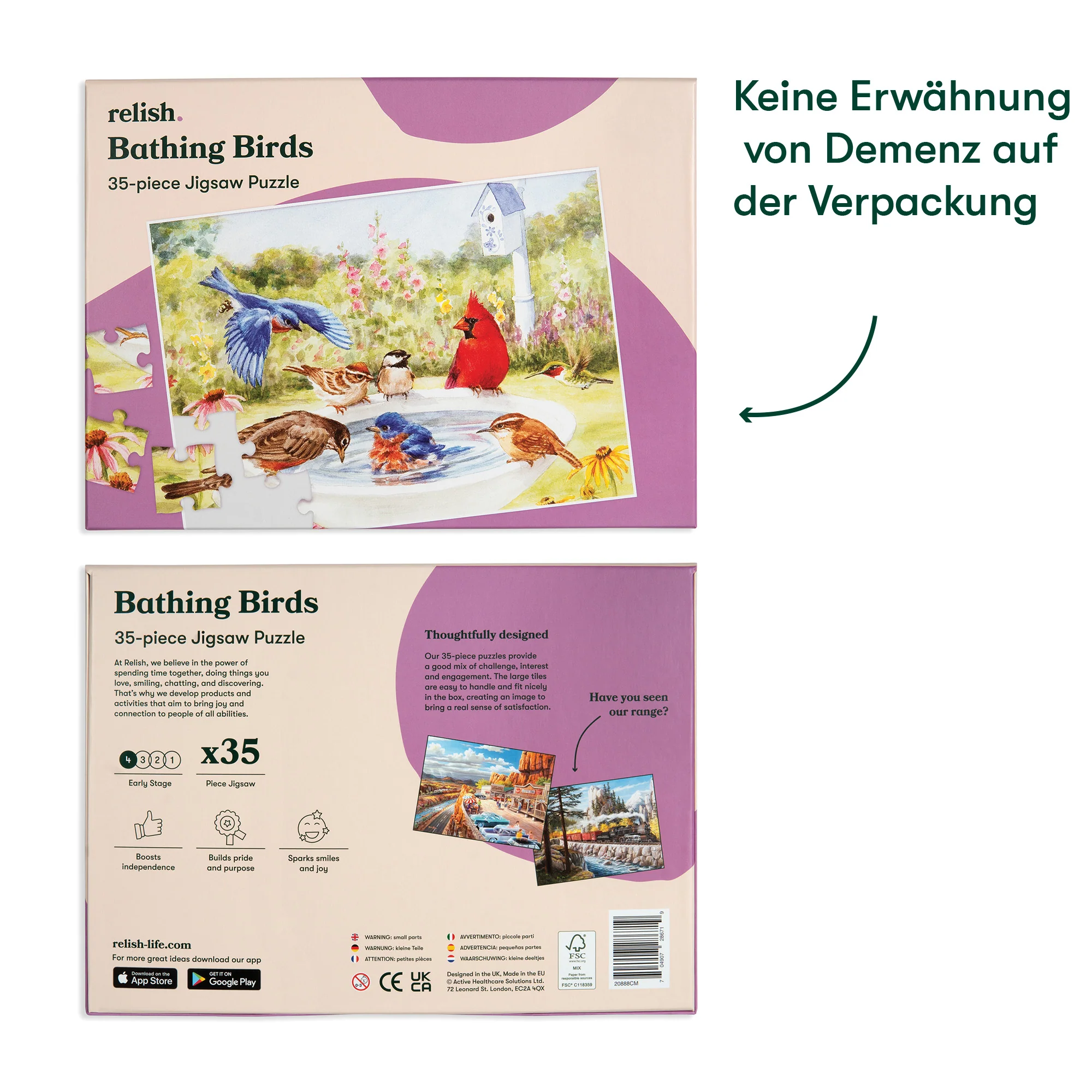 Senioren Puzzle „Badende Vögel“, 35 Teile, Puzzle für Menschen mit Demenz, 31x22 cm - Image 8