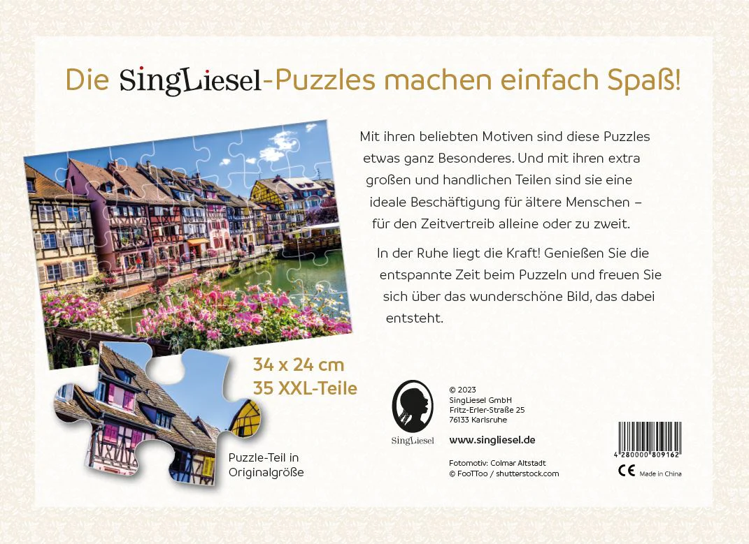 Senioren-Puzzle „Colmar“, 35 XXL-Teile, 34 x 24 cm, Puzzle für Menschen mit Demenz - Image 2