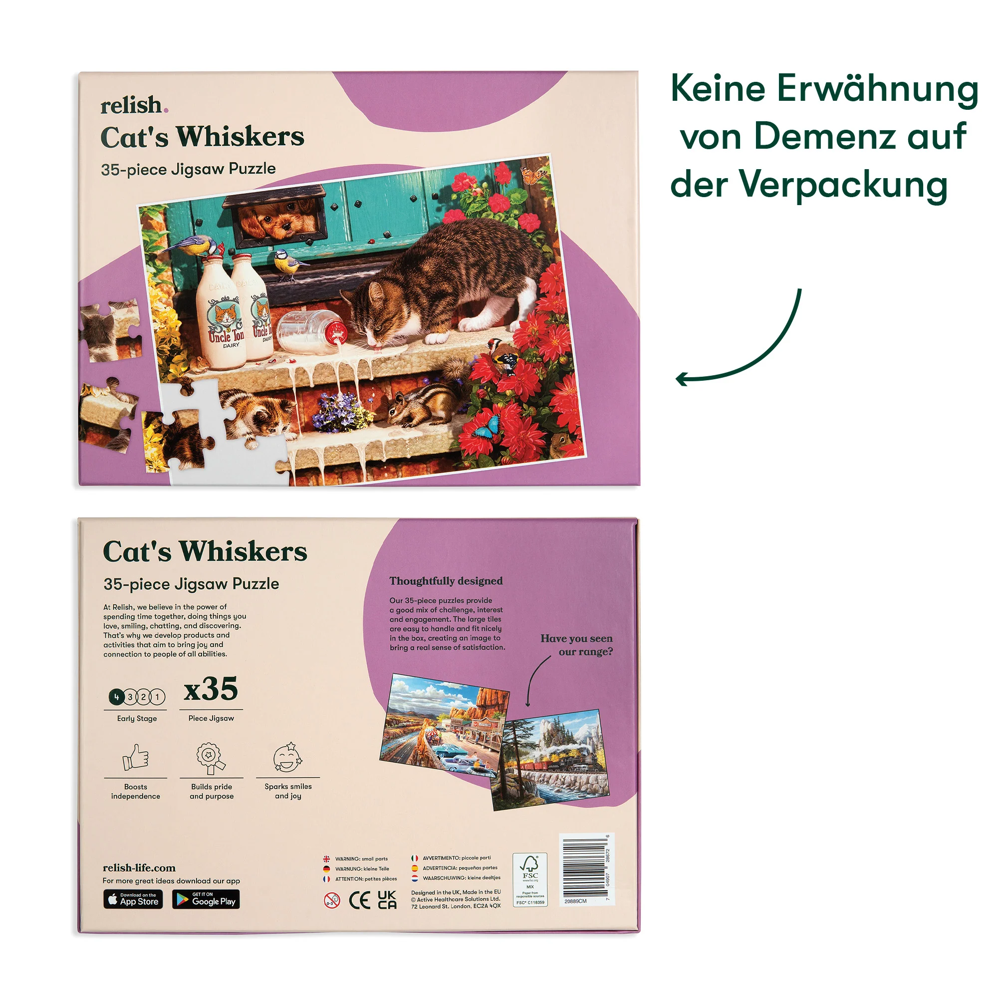 Senioren Puzzle „Katzenschnurrhaare“, 35 Teile, Puzzle für Menschen mit Demenz, 31x22 cm - Image 8