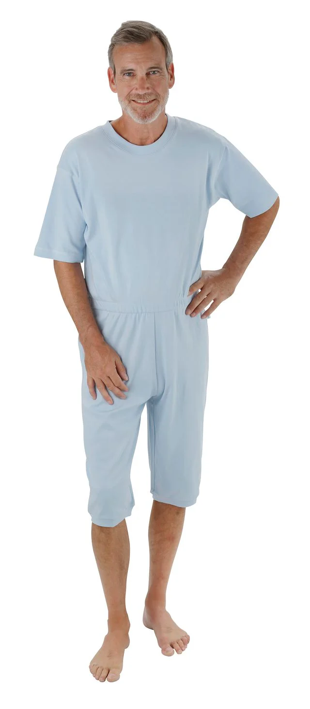 Suprima CareBasic Pflegeoverall, kurz, Rückenreißverschluss, Baumwolle, unisex, Hellblau - Image 2