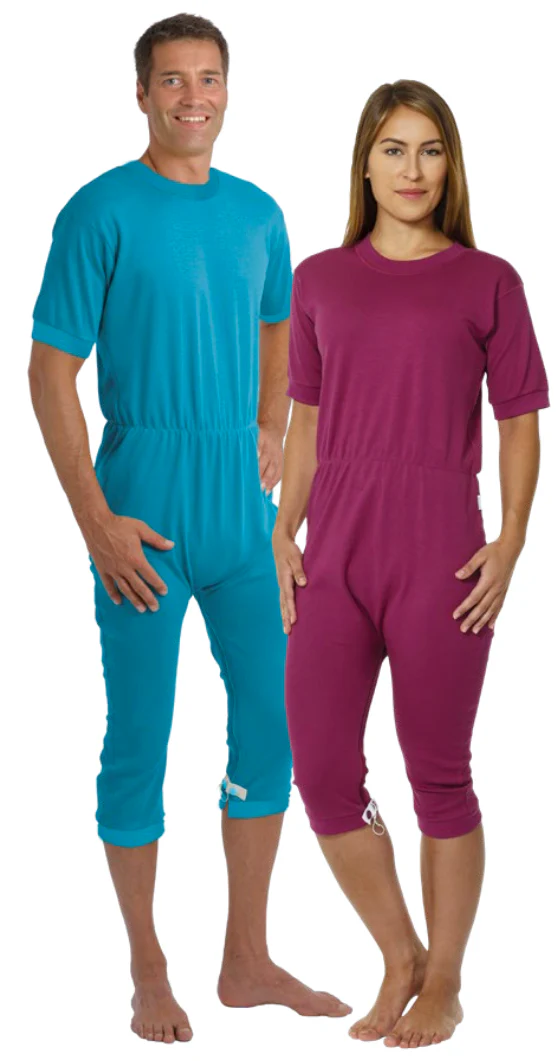 Suprima Pflegeoverall Slim, kurz, Rücken- und Beinreißverschluss, Baumwolle, unisex, Petrol (hellblau) - Image 2