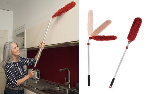 Teleskop-Staubwedel mit Mikrofaser-Kopf, waschbar, schwenkbar, bis 132 cm - Image 3
