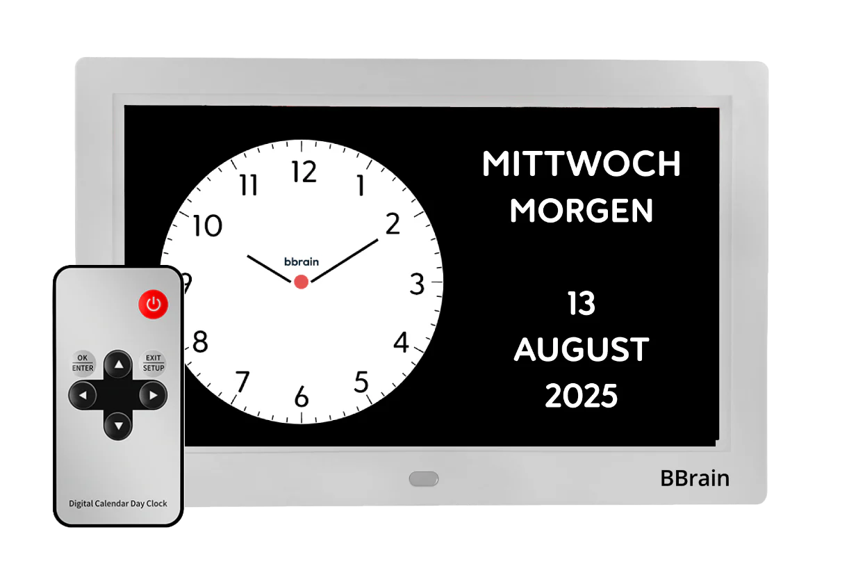 XL-Uhr mit vorprogrammierten Erinnerungen, 10 Zoll Bildschirm, BBrain Basic Analog Uhr - Image 15
