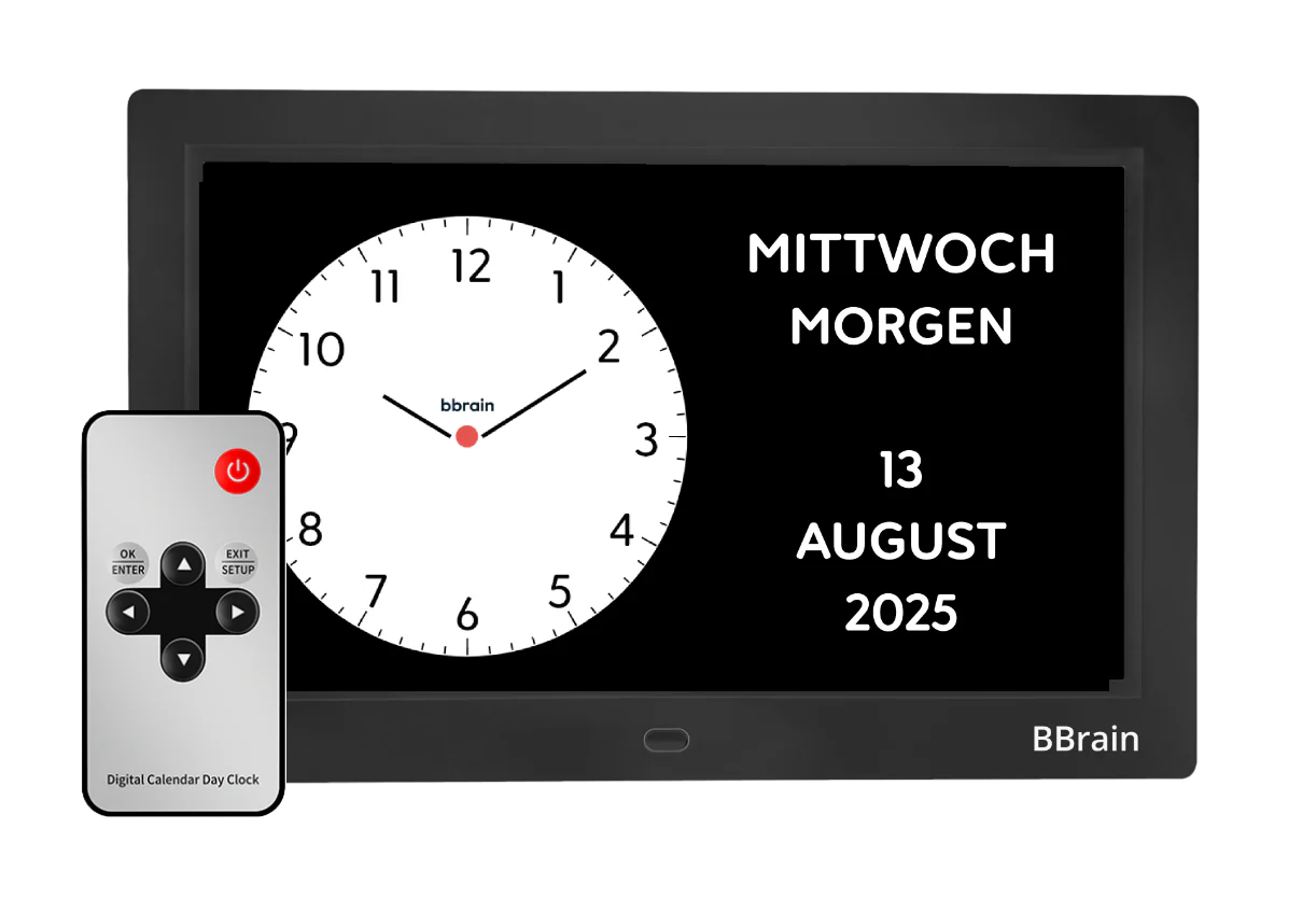XL-Uhr mit vorprogrammierten Erinnerungen, 10 Zoll Bildschirm, BBrain Basic Analog Uhr - Image 5